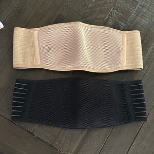Set of 2 Pregnancy belly bands, beige and black